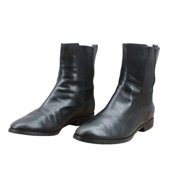 Cole Haan Black Stretch Side Panel Almond Toe Chelsea Booties Size 7.5 B - Picture 2 of 9